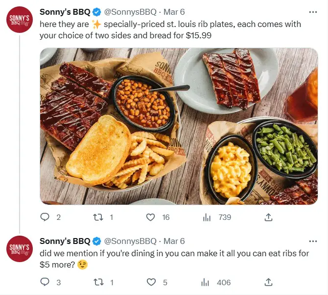 Sonny's BBQ All You Can Eat Ribs