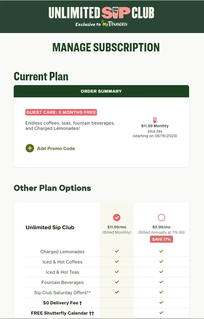 Panera Promo Code Free Drinks