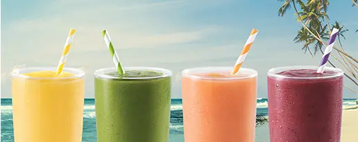 Tropical Smoothie Cafe: Colorful smoothies