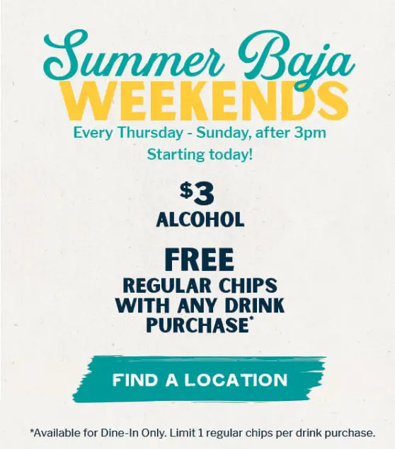 Rubio's Summer Baja Weekends Free Chips