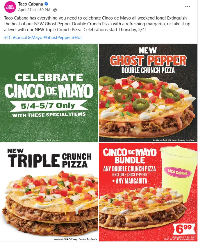 Taco Cabana Cinco de Mayo deals