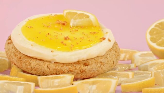 Lemon Cheesecake cookie at Crumbl Cookies