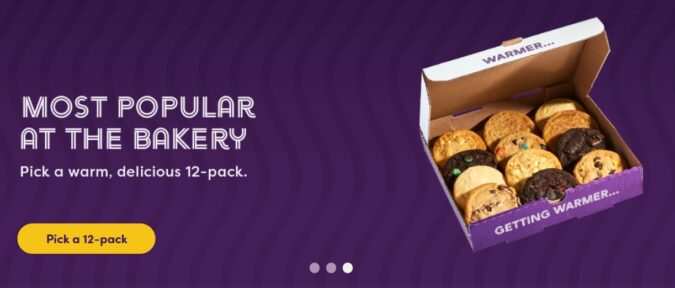 12-pack of cookies at Insomnia Cookies