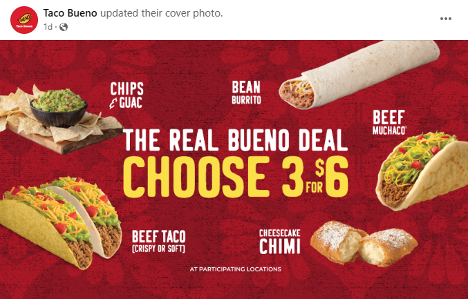 Taco Bueno Specials And Coupons: 3 for $6 Deal, Free Tacos