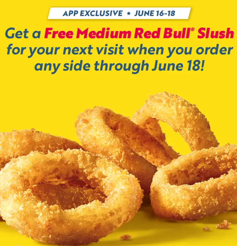 Sonic Free Red Bull Slush deal