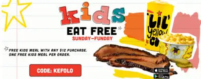 Kids free Sundays at Dickeys BBQ