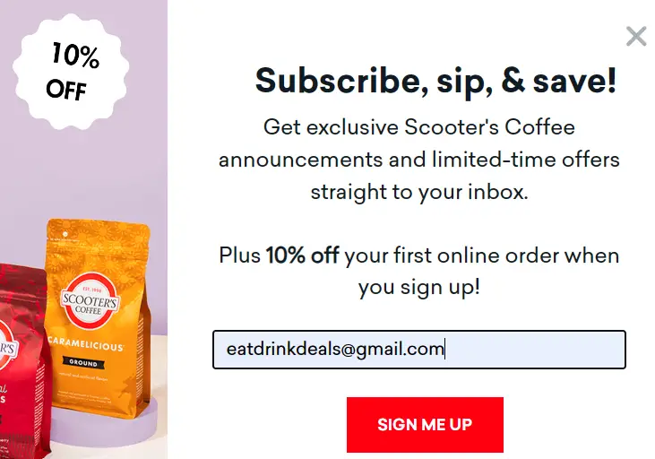 Scooter's Coffee Coupons & Deals Winter Menu, 1 Coffee
