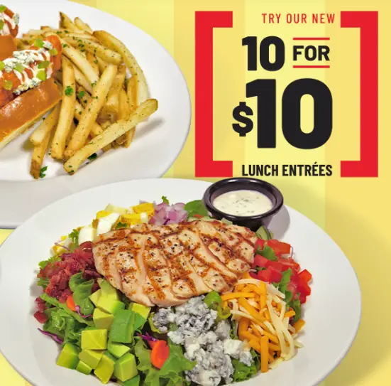 TGI Fridays $10 Lunches