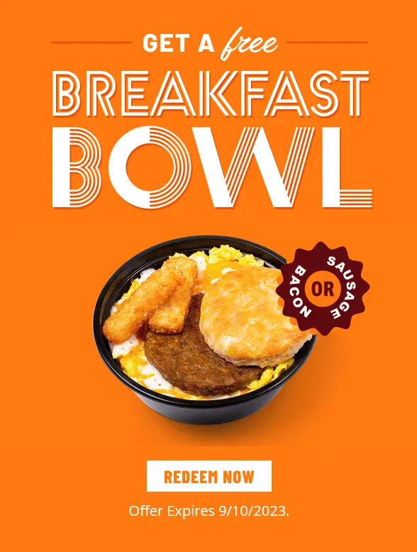 Whataburger Free Breakfast Bowl