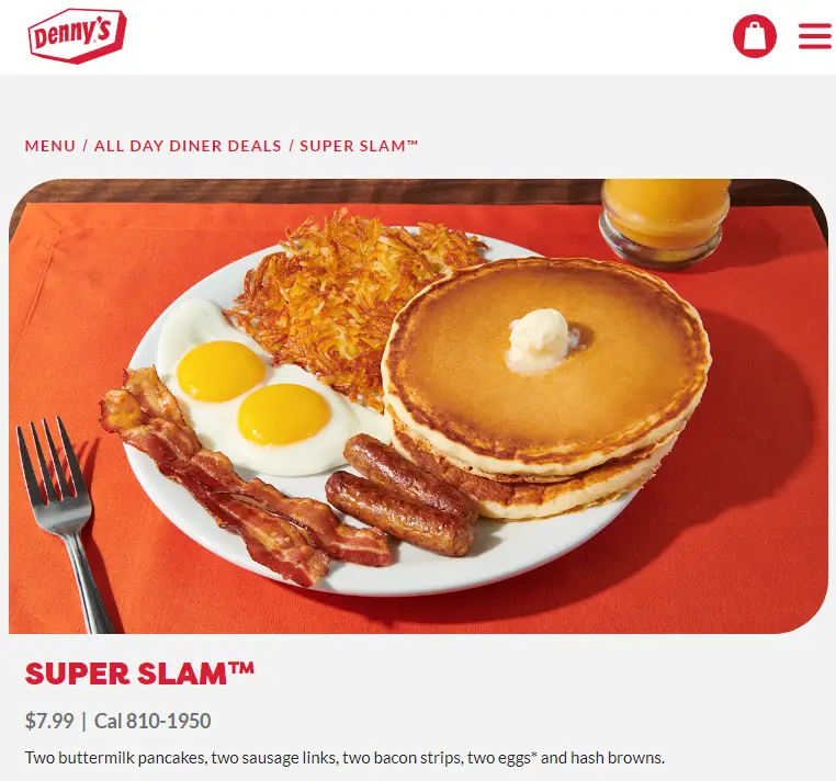 Denny's $7.99 Super Slam