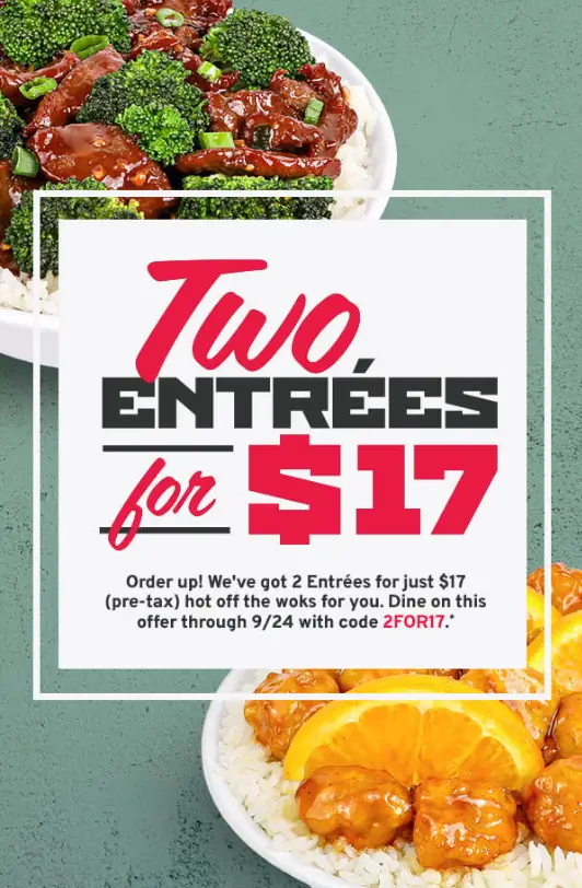 Pei Wei 2 For $17 coupon