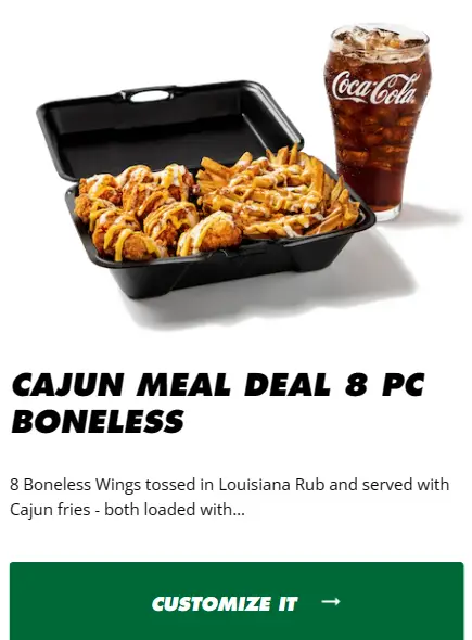 Wingstop Cajun Meal Deal
