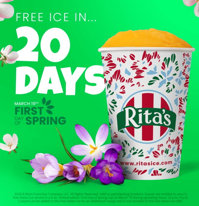 Rita's Italian Ice Specials: Free Ice March 19! - EatDrinkDeals