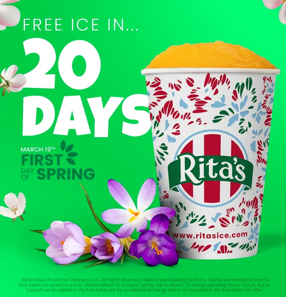 Rita's Italian Ice free Ice Day March 19