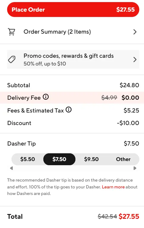 DoorDash 50% off promo code