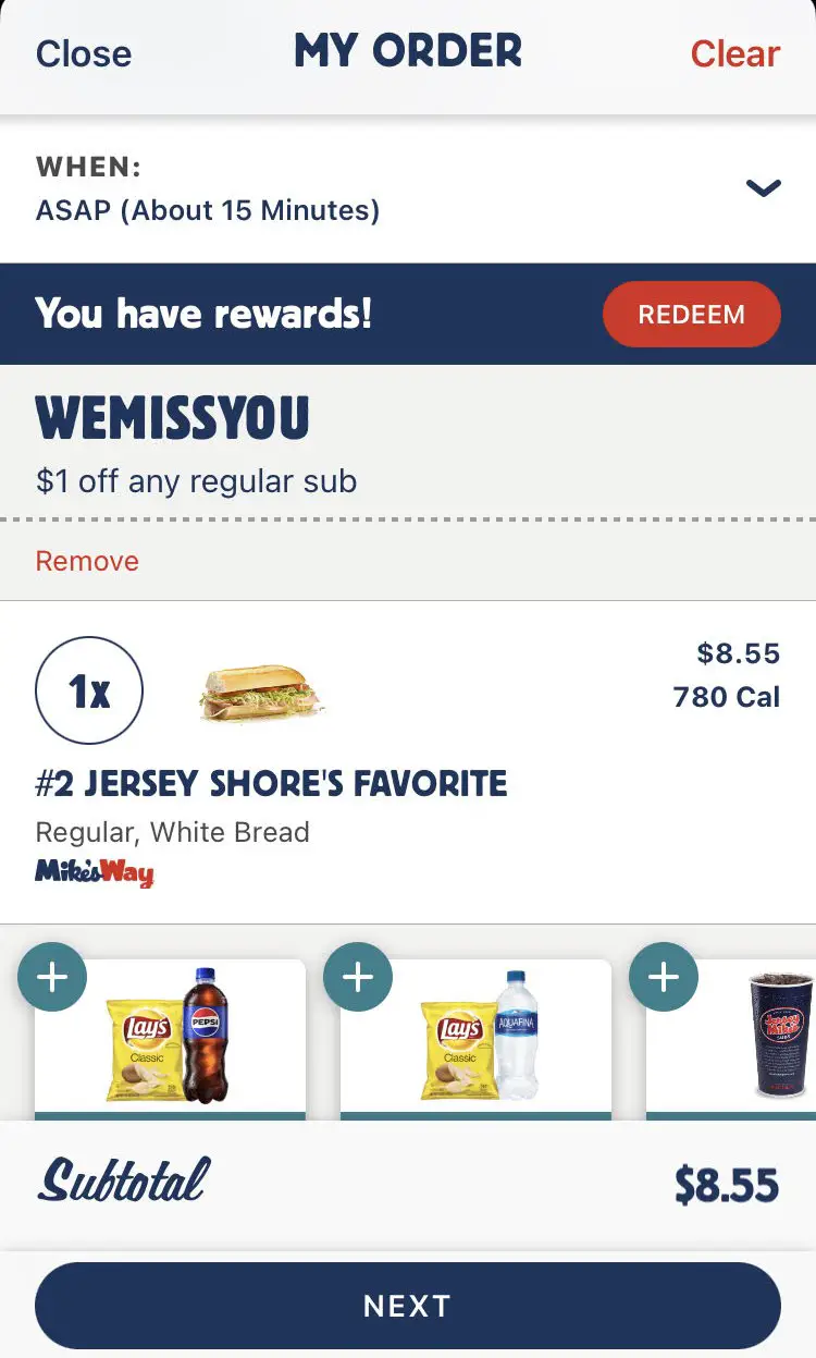 Jersey Mike's $1 off promo code