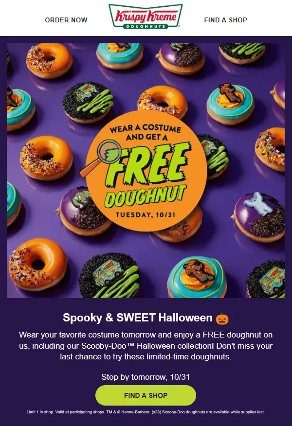 Krispy Kreme Free Doughnut