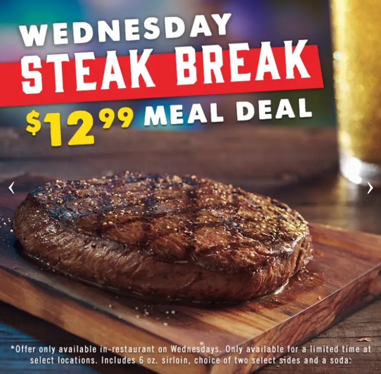 Logan's Roadhouse $12.99 Steak Combo