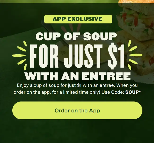 Panera Promo Codes And Coupons 20 Off Gift Cards, 1 Soup