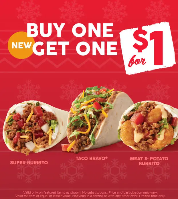 Taco John BOGO For $1 offer