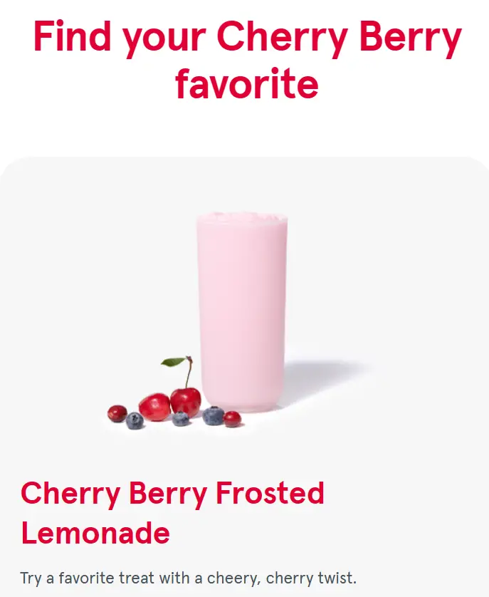 Chick-Fil-A Cherry Berry Drinks