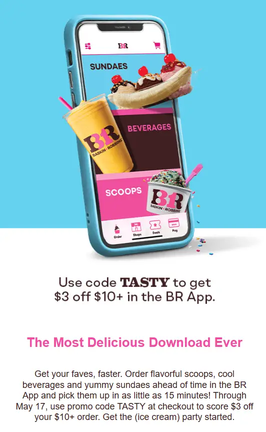 Baskin Robbins $3 off promo code