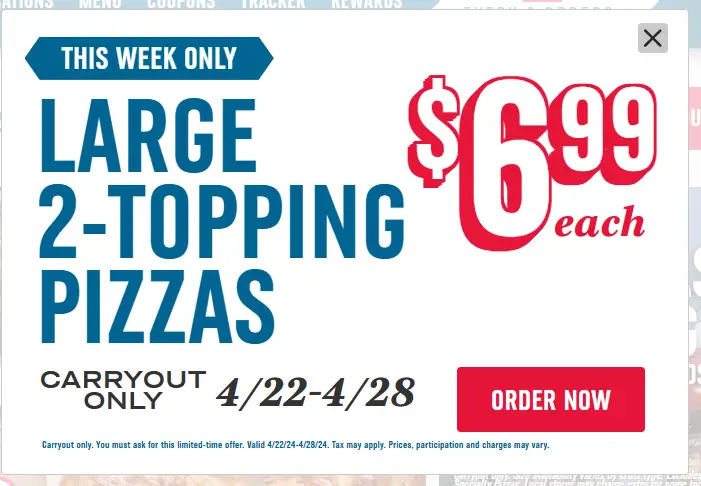 Domino's $6.99 large two topping special
