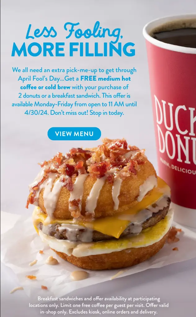 Duck Donuts Free Coffee Deal