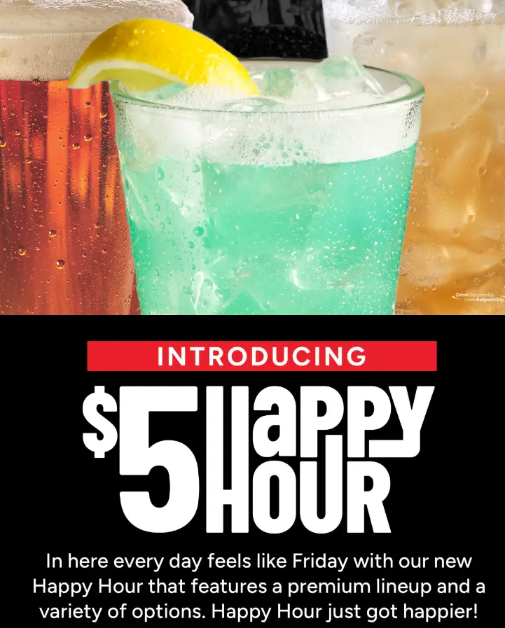 TGI Fridays $5 Happy Hour