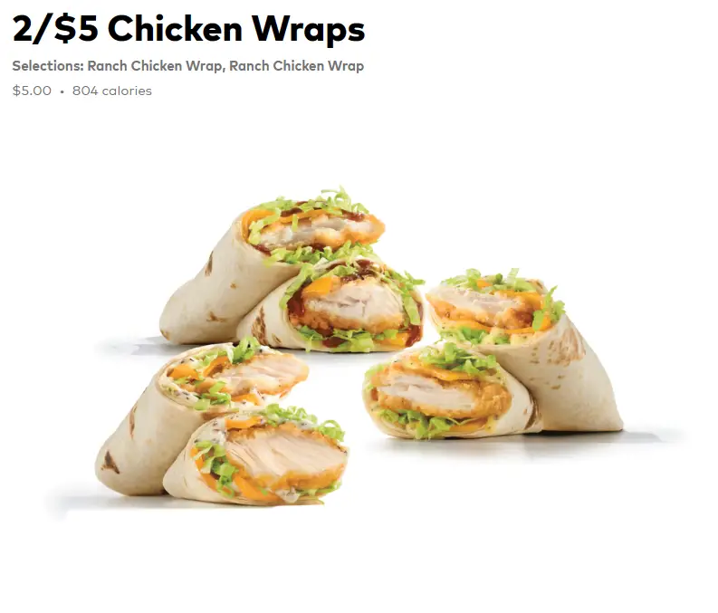Arby's 2 For $5 Wraps