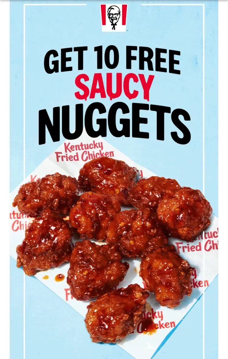 KFC Free Saucy Nuggets