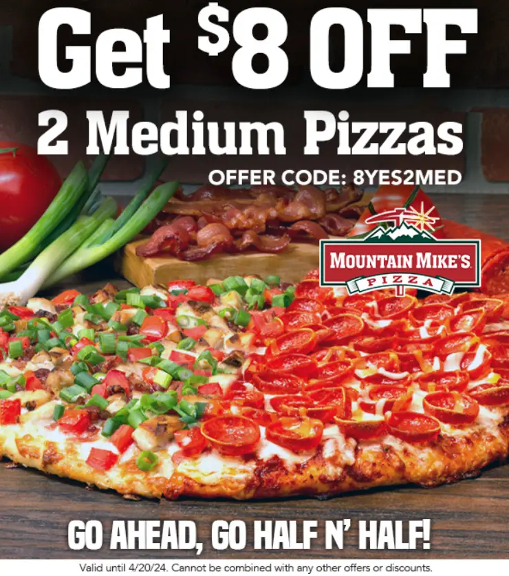 Mountain Mike's $8 off promo code