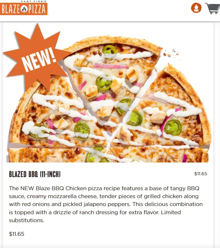 Blaze Pizza Signature Pizzas