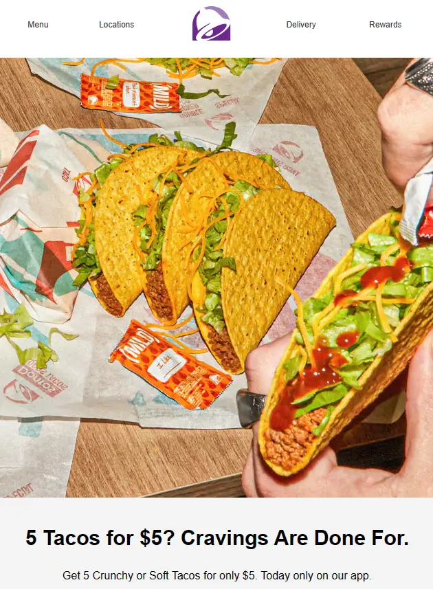 Taco Bell 5 for $5 cinco de mayo