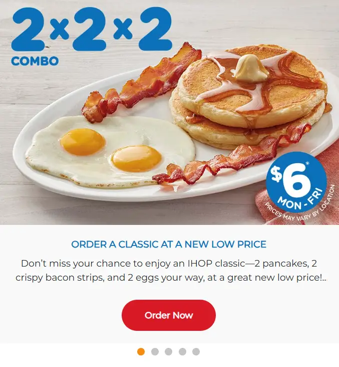 IHOP $6 2x2x2 Combo