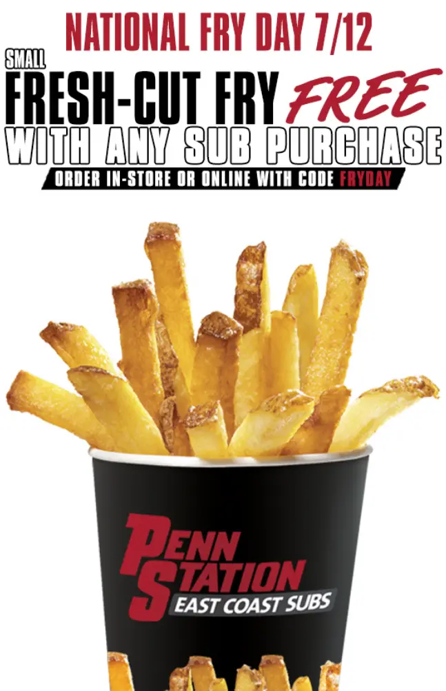 Penn Station Free Fry Promo Code
