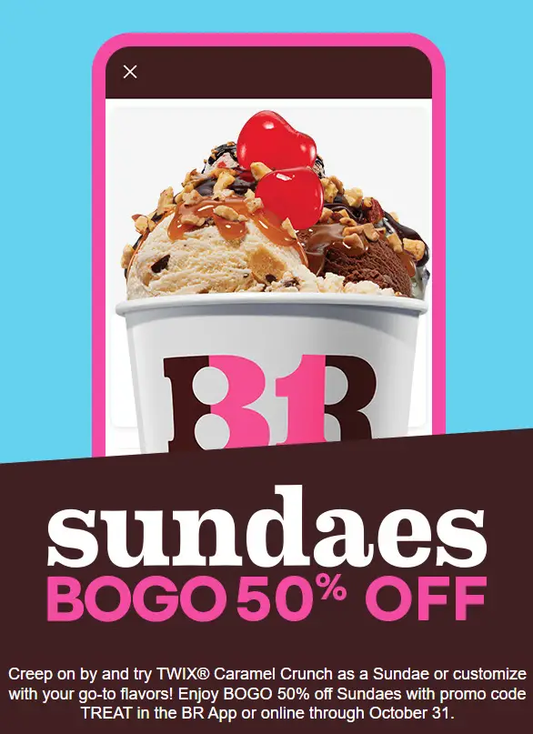 Baskin-Robbins 50% off promo code