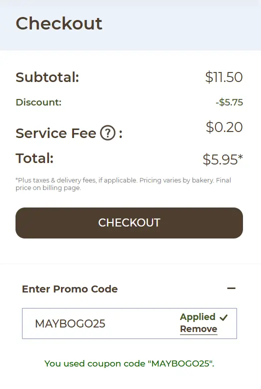 Nothing Bundt Cakes BOGO promo code