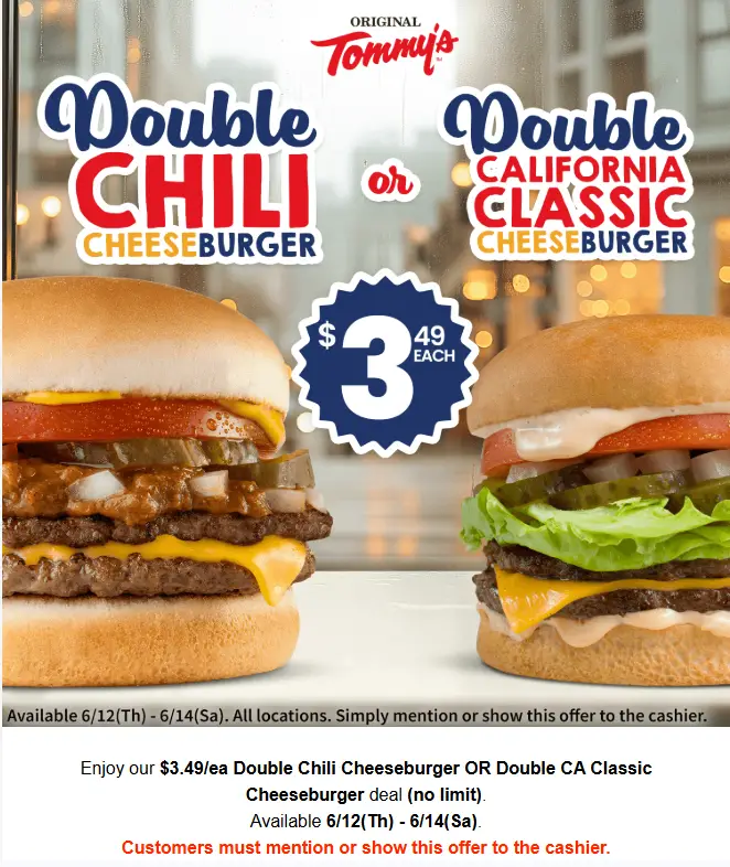 Original Tommy's deal