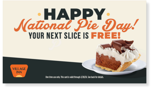 Village Inn Pie Day