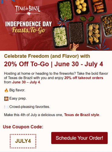 Texas de Brazil Deals And Coupons: 50% Off VIP Card