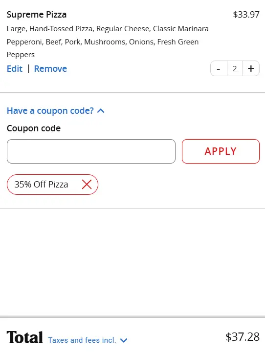 Pizza Hut promo code