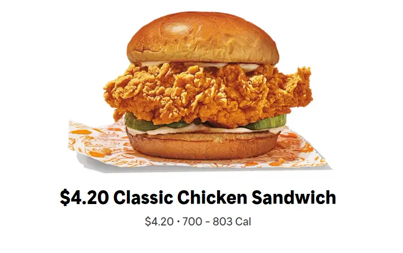 Popeyes $4.20 chicken sandwich