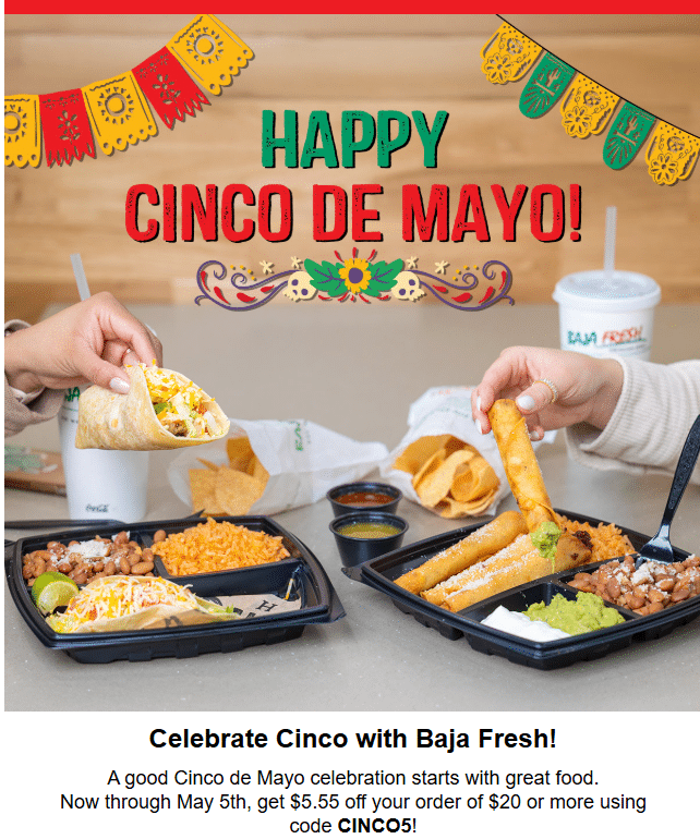 Baja Fresh $5 off