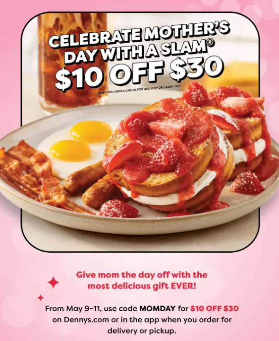 Denny's $10 off promo code
