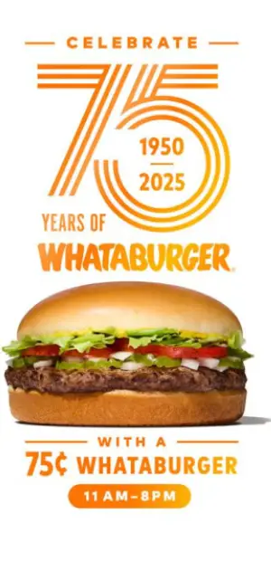 Whataburger $0.75 deal