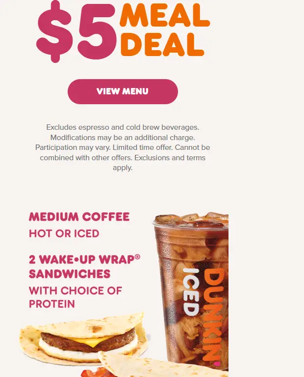Dunkin' $5 Meal Deal