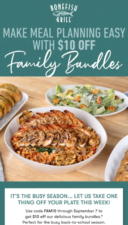 Bonefish Grill $10 off