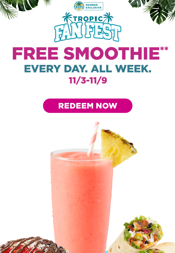 Tropical Smoothie Cafe free smoothie week