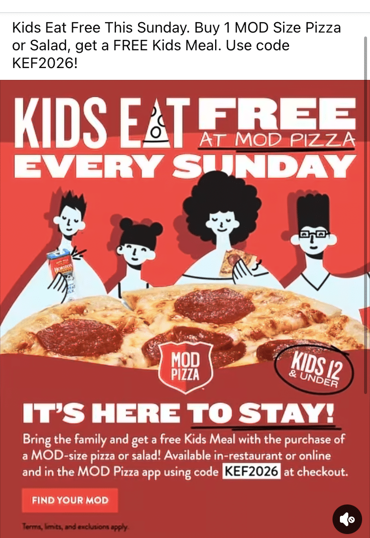 MOD Pizza promo code